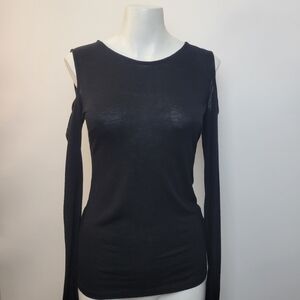Black cold shoulder top